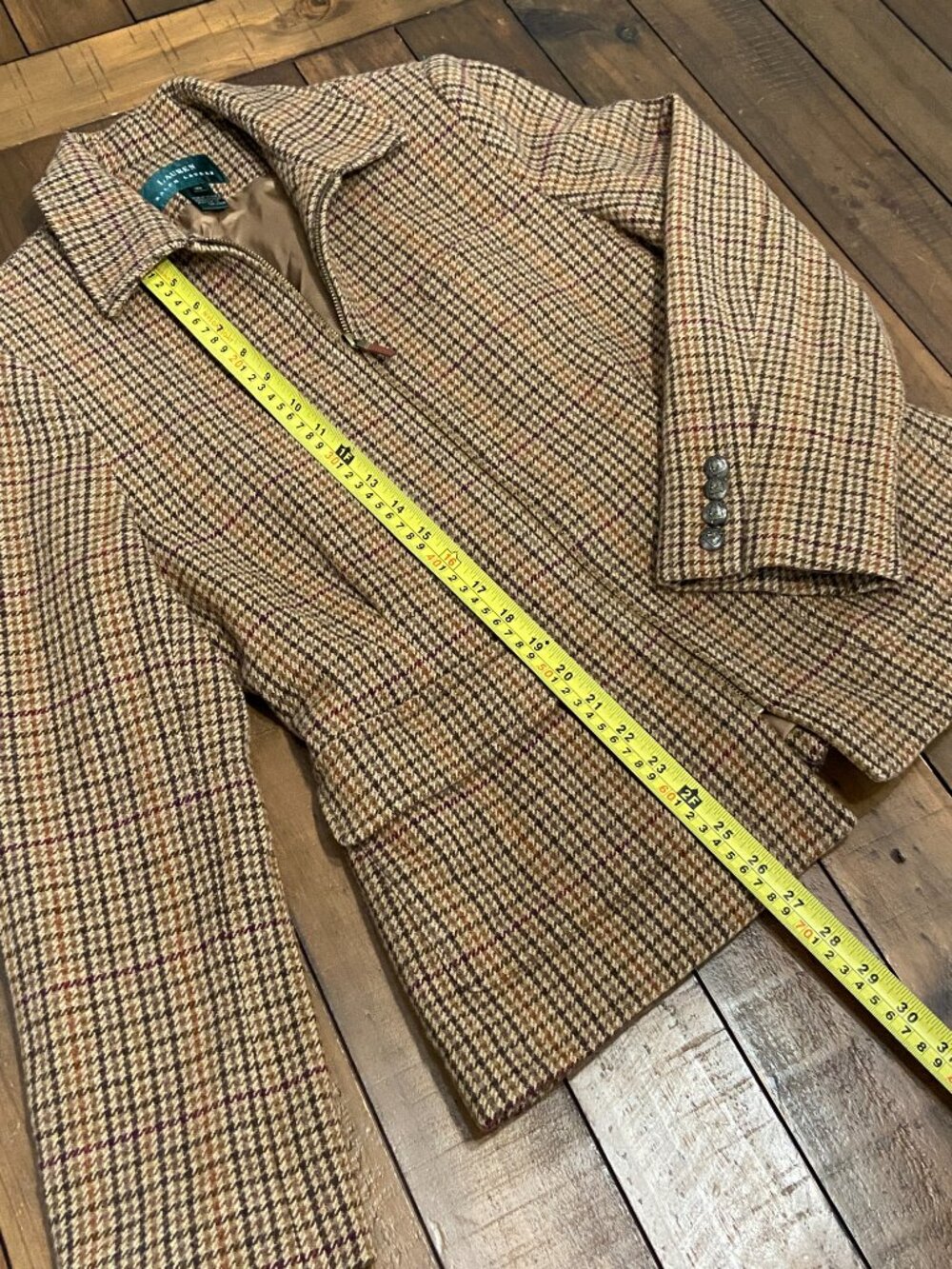 VTG Ralph Lauren Wool Houndstooth Riding Jacket 10 - Picture 10 of 11
